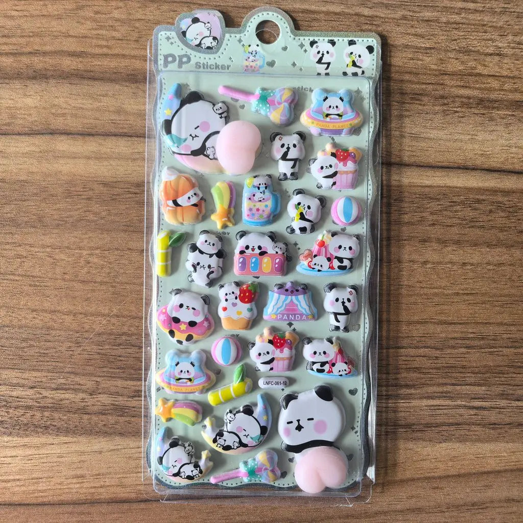 Cute Cartoon PP Sticker (1 Pcs) - 3D Embellishment for Decoration