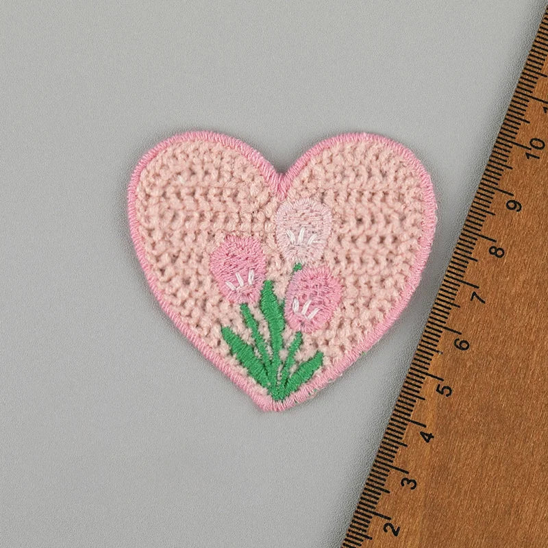 5pc Cartoon Little Rabbit Bear Love Cloth Sticker DIY Phone Case Decoration Cloth Patch