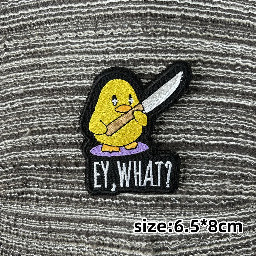 Cat Patch Embroidery on Clothes Cute Animal Morale Badge Tactical Equipment Hook and Loop Patches