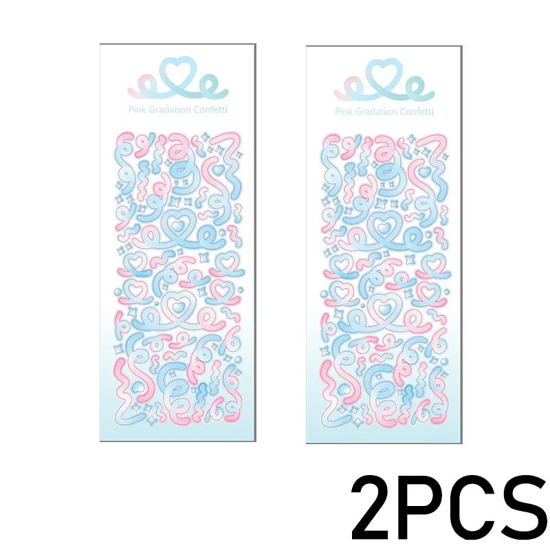 1PCS New Cute Kawaii Deco Stickers Korean Stickers Photocard Decor K-pop Decorative Top Loader Scrapbooking Stickers