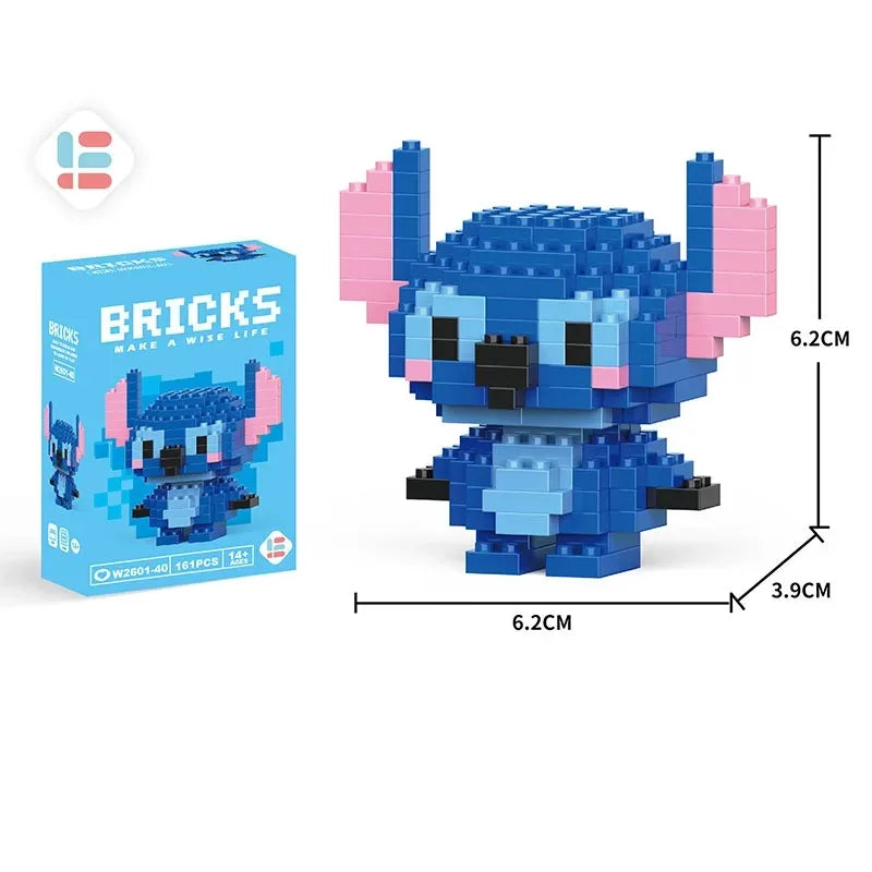 Disney LiLo Stitch Toys Building Blocks Anime Cartoon Character Model Building Blocks Toy