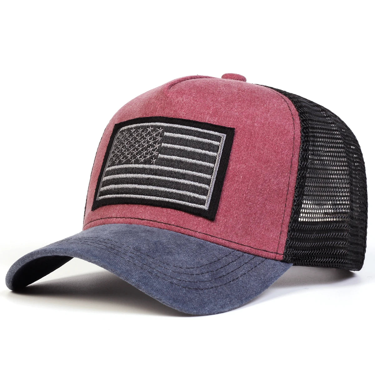 Unisex American Flag Embroidered Mesh Baseball Cap – Adjustable Hat