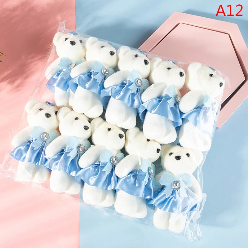 12/10Pcs/Lot Soft Stuffed Bear Plush Toys Mini Teddy Bear Dolls