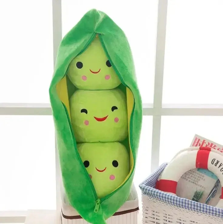 Cute Pea Plush Toy – Soft Baby Pillow Doll