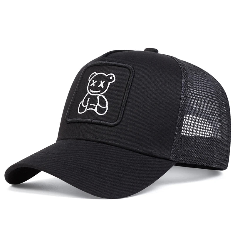 Unisex Bear Embroidery Baseball Cap – Adjustable Summer Hat