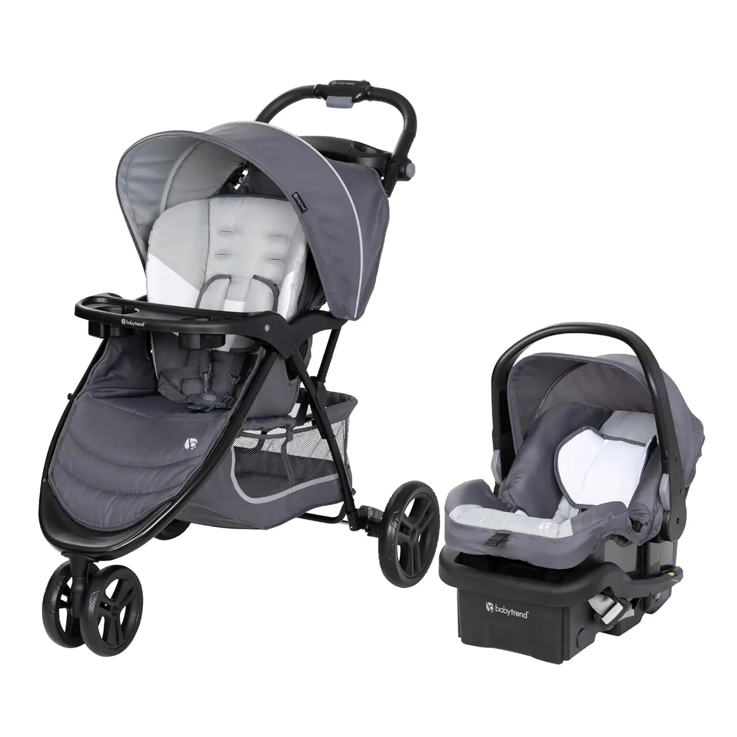 Stroller and Infant Car Seat Travel System Lightweight Stroller with EZ Ride Feature Dash Grey