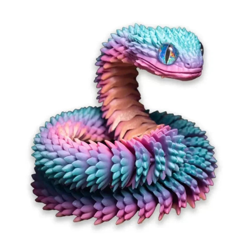 3D Printed Snake Movable Joint Fidget Toy Figurine Simulation Snake Office Desktop Ornament