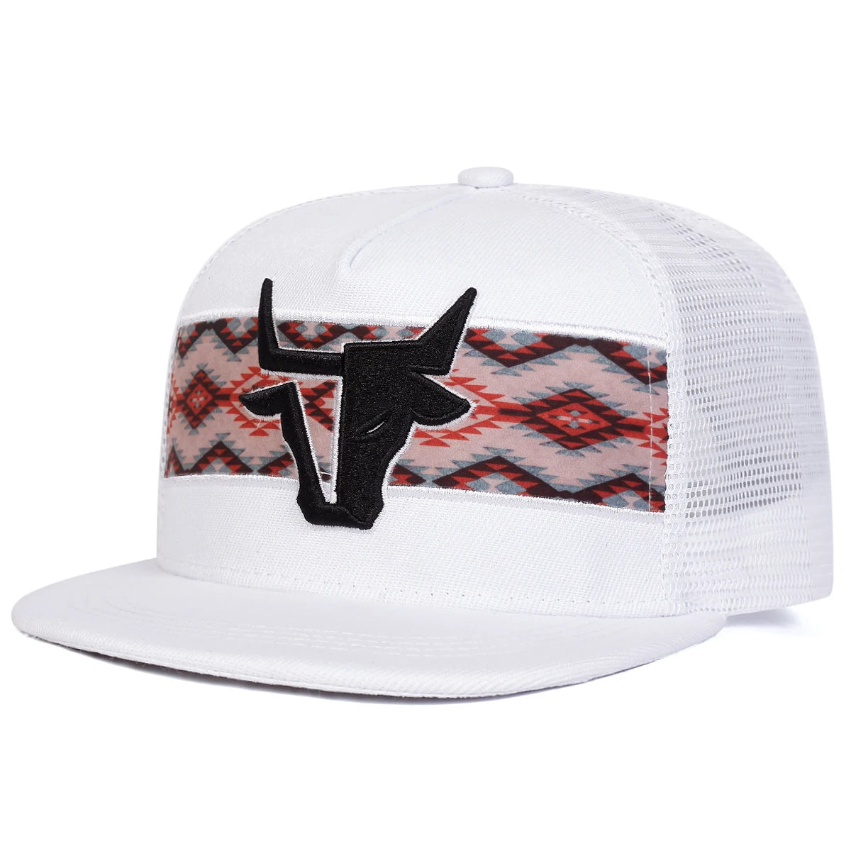 Bull Head Embroidery Mesh Cap – Unisex Hip Hop Hat