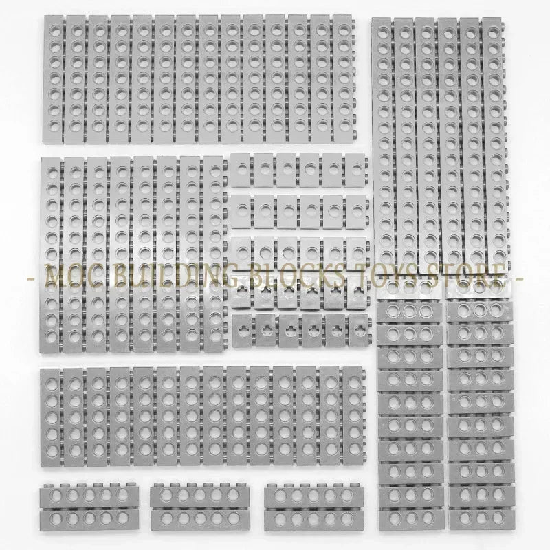 Technical Building Blocks Parts Bulk MOC Thick Bricks 6 Color Combination Accessories Studded Long Beams Robot