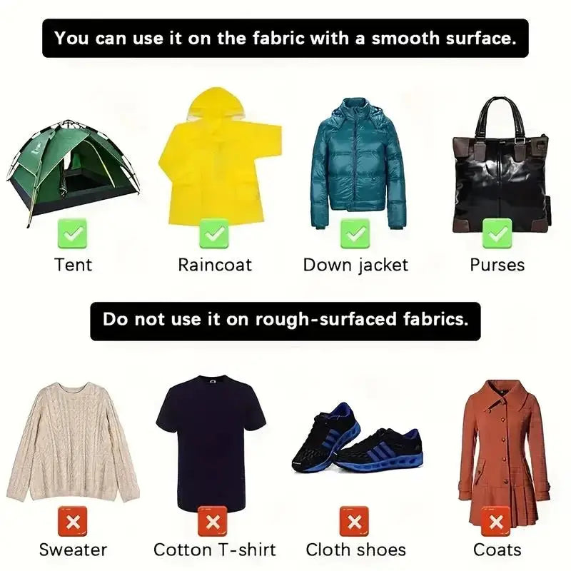 1 Set Instant Self-Adhesive Fabric Repair Patch - Universal Black, Heavy-Duty Iron-On for Down Coats