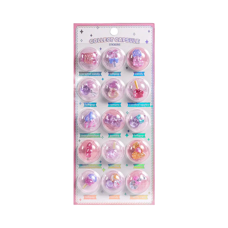 3D Capsule Glue Relief Kawaii Stickers DIY Diary Decoration