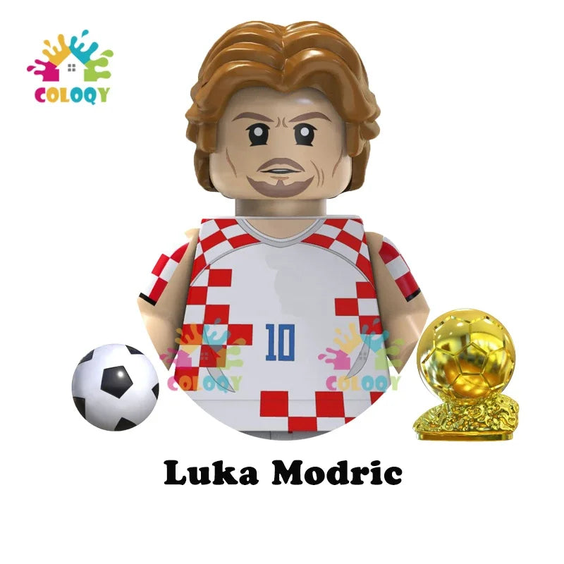 Kids Toys Football Stars Sets Building Blocks Sport Player Mini Action Figures Golden Cup Toys For Children