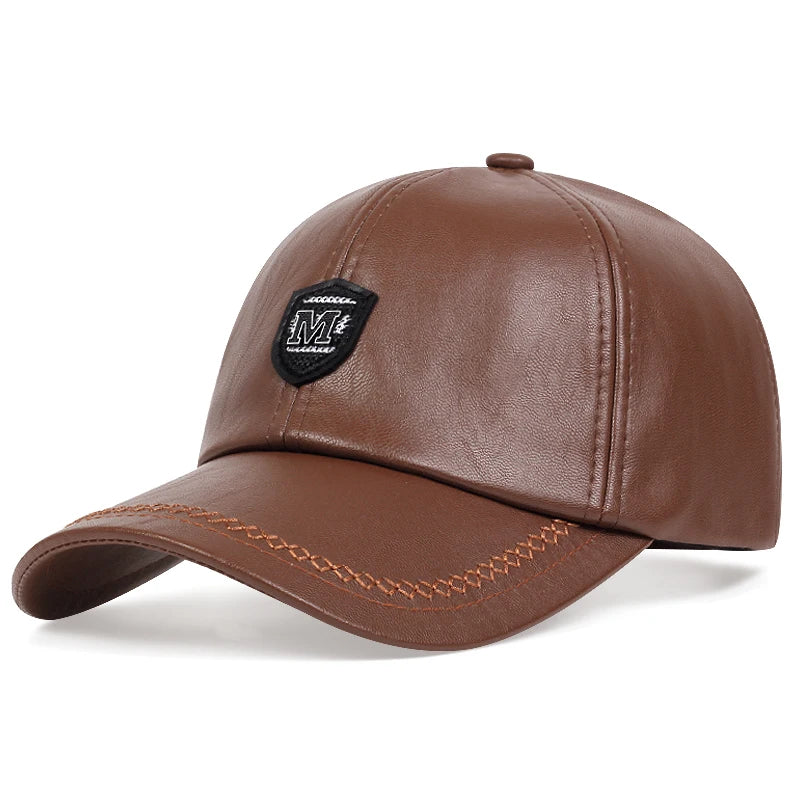 Leather Baseball Cap – Unisex Casual Sports Hat