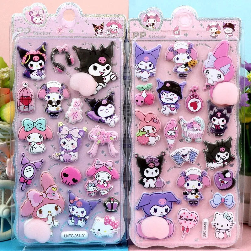Cartoon Soft Pinchable Decompression 3D Bubble Sanrio Sticker