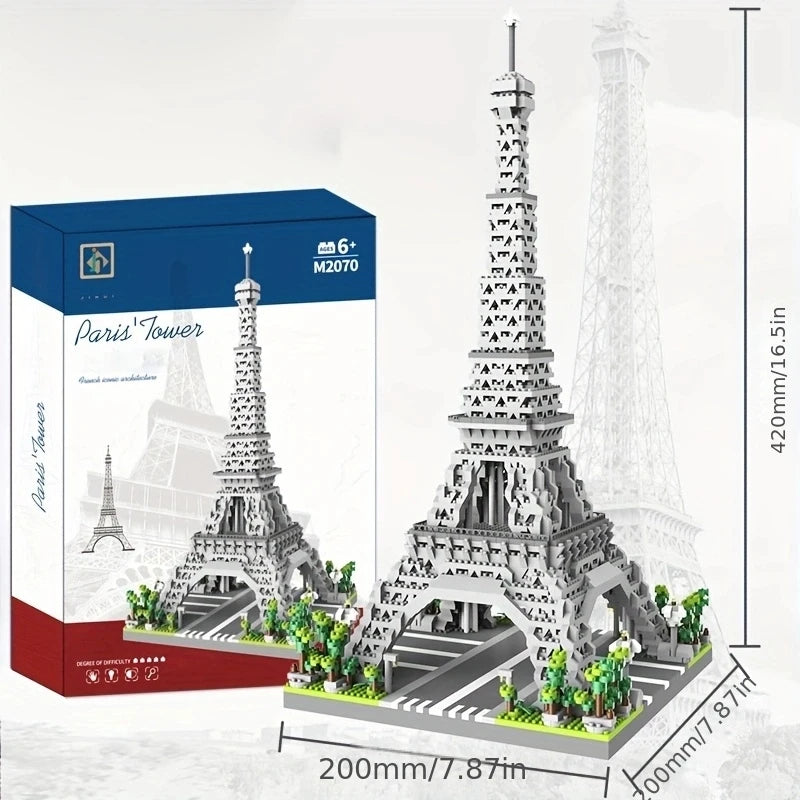 Paris Eiffel Tower Children's Puzzle Micro Particle Block Assembly Landmark Building Model Ornament Toy