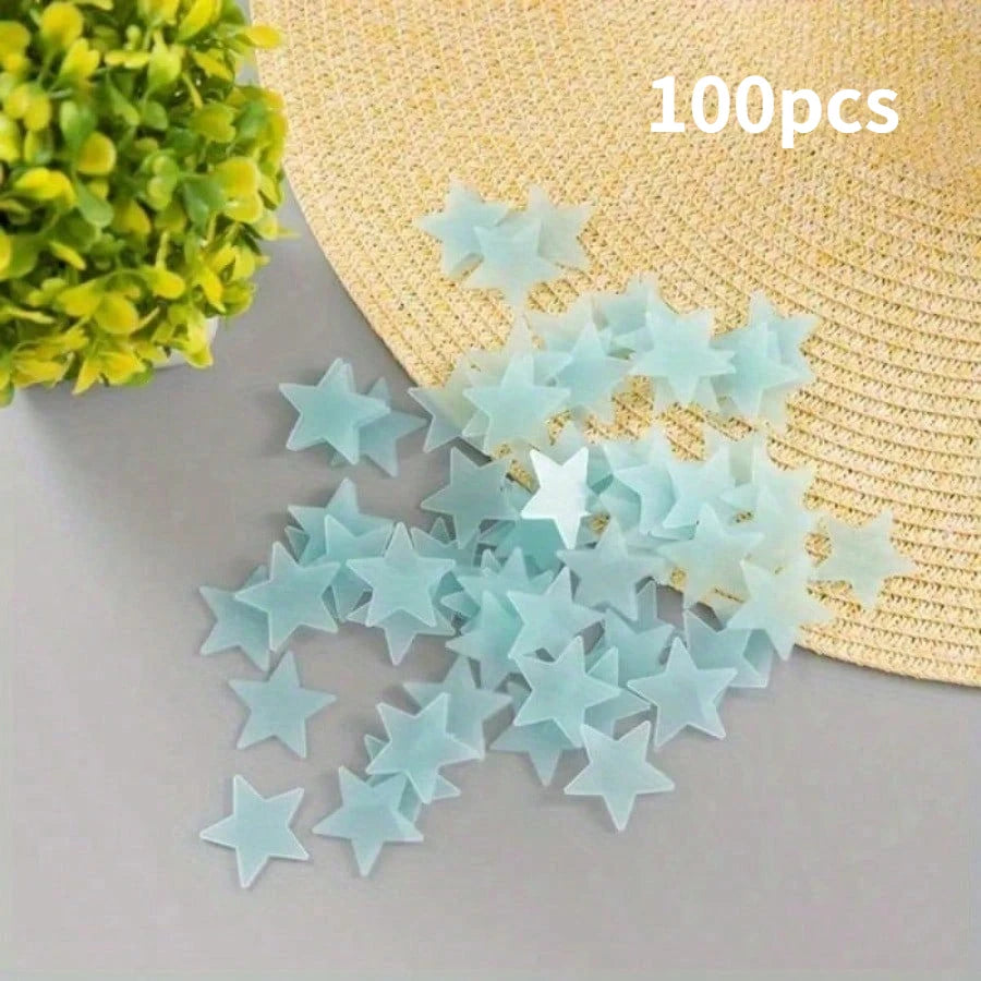 100 Piece Luminous Star Wall Sticker, Suitable for Bedroom, Ceiling, and Wall Decoration