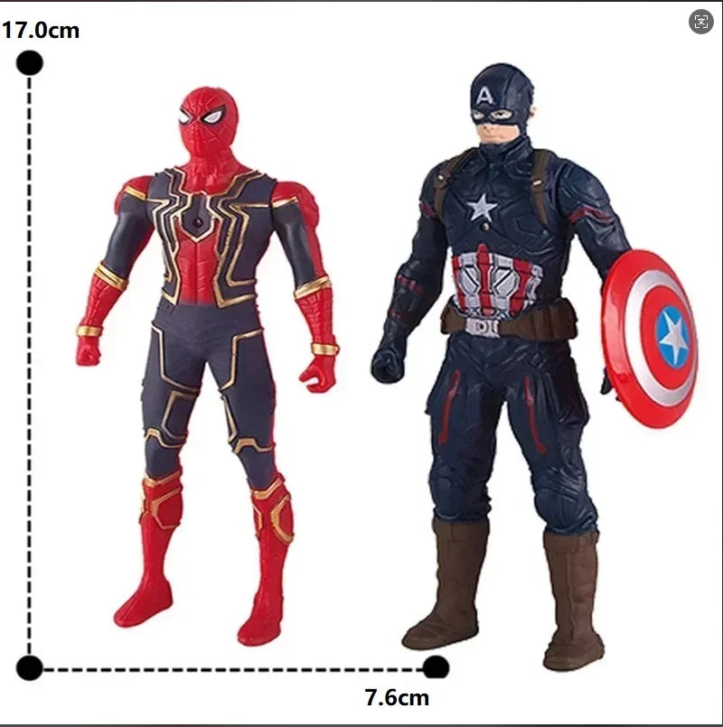 Marvel Anime Figures Spiderman Hulk Action Figure Iron Man Cartoon Kids Toy