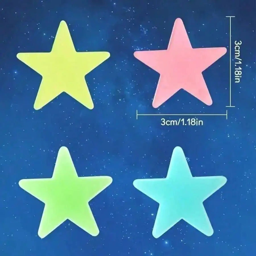 100 Piece Luminous Star Wall Sticker, Suitable for Bedroom, Ceiling, and Wall Decoration