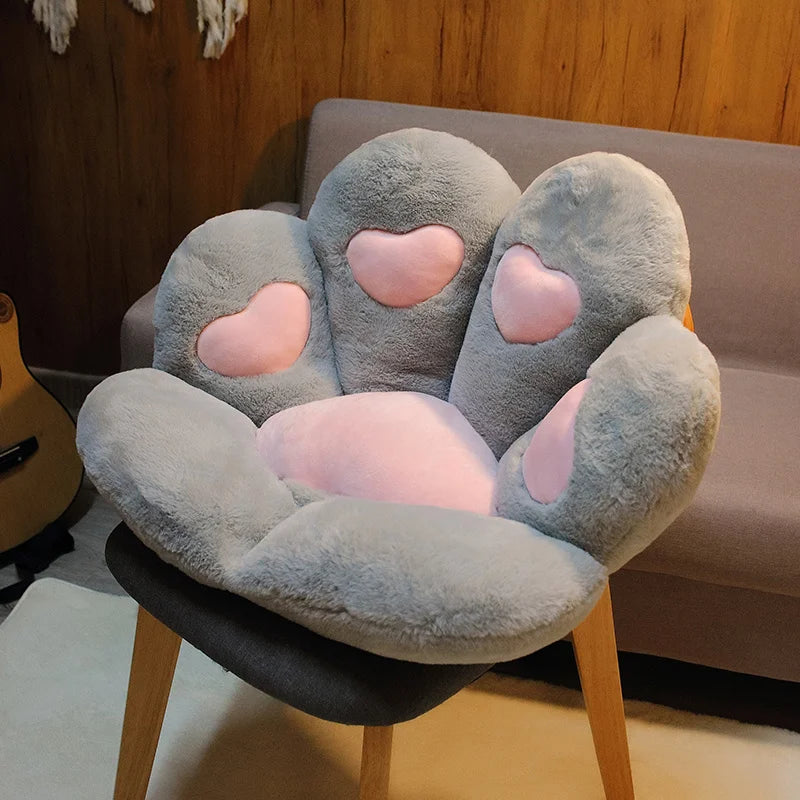 Bear & Cat Paw Plush Seat Cushion – Soft Chair Pillow