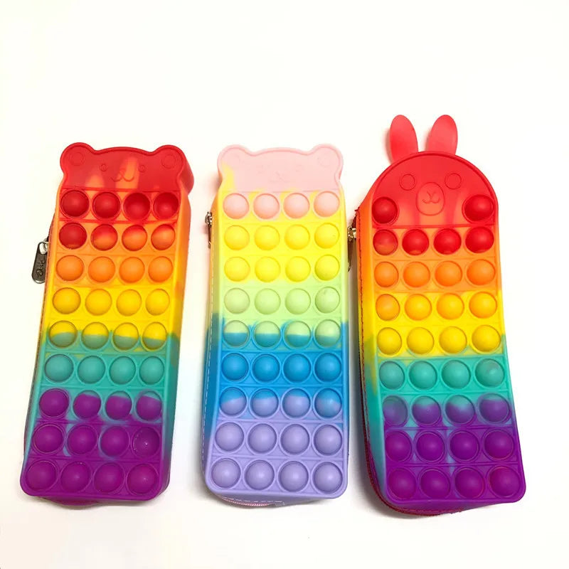Large-Capacity Silicone Decompression Stationery Storage Bag Cross-Border Pencil Case Squeeze Toys