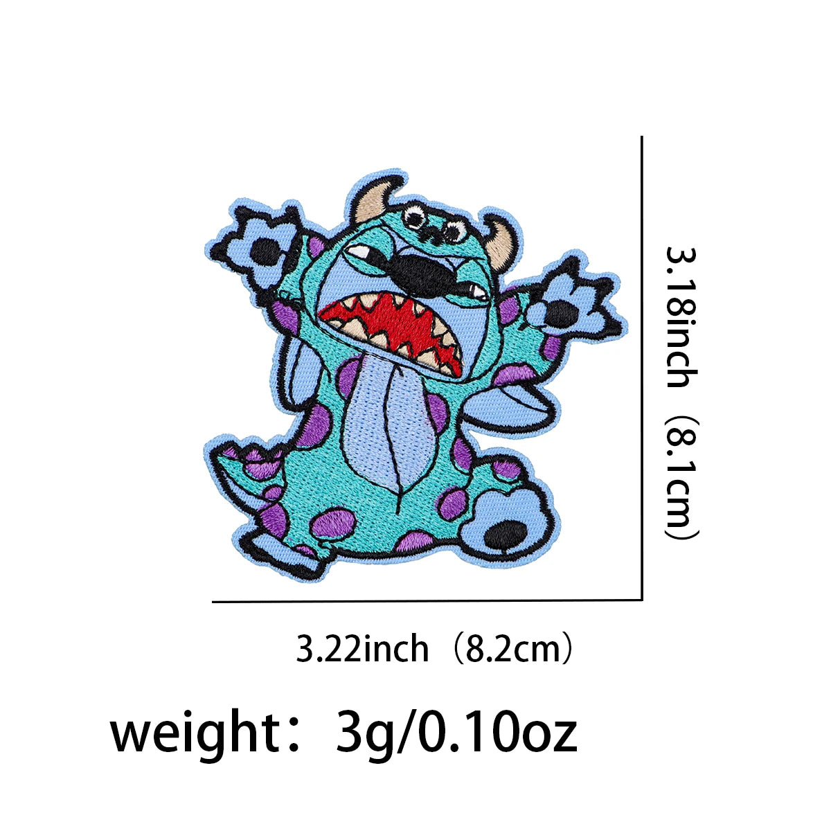 Cute Monster Embroidery Patch Cartoon Mouse Iron On Patches For Clothing