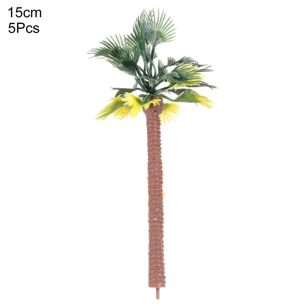 5Pcs New Plastic Coconut Palm Tree Miniature Plant Pots Bonsai Craft Micro Landscape