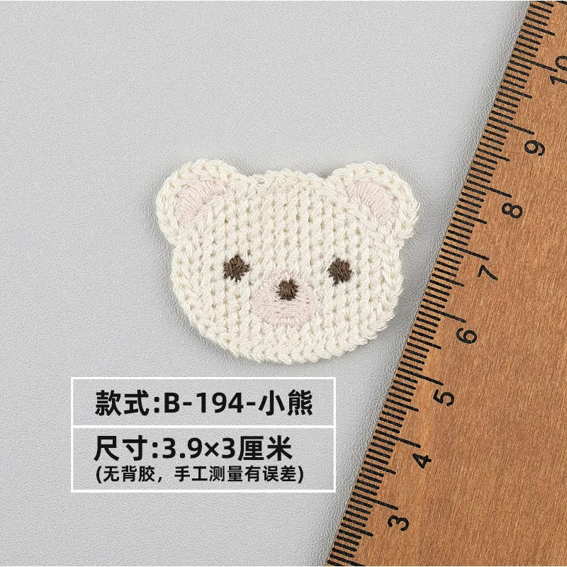 20pc Cartoon Embroidered Fabric Patch Hair Woolen Sweater Accessories