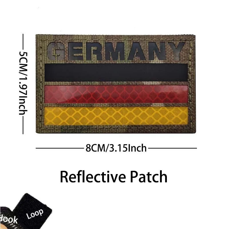 Germany Flag Morale Emblem German Eagle DEU Patches Reflective Infrared IR Badges