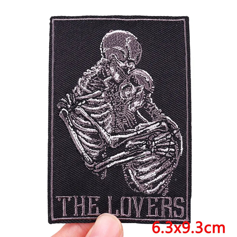 Rose Skull Embroidery Patch Punk Skull Patch Jackets Backpack Hats Sew DIY Iron On Patches For Clothing