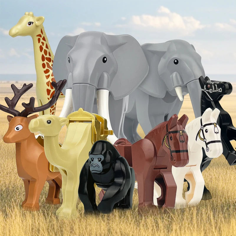 MOC Farm Zoo Animal Building Blocks Kids Toys