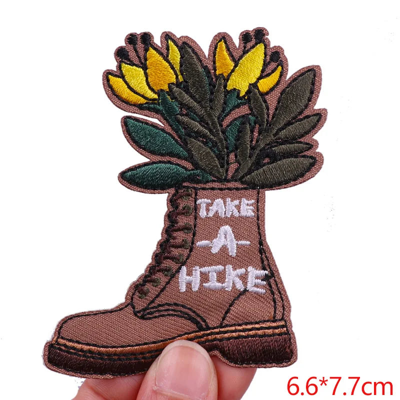 Good Vibes/Positive Letter Slogan Embroidered Patches DIY Personality Cartoon Patch Iron On Patches For Clothing