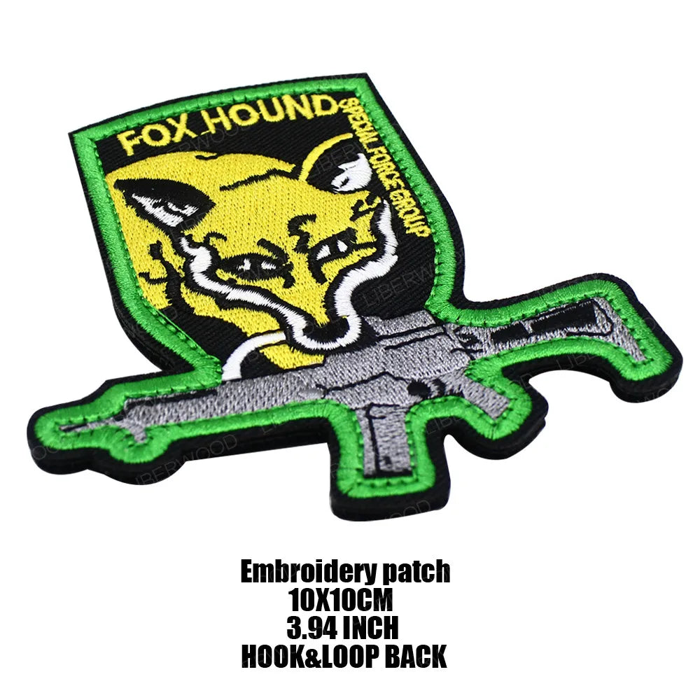 Metal Gear Solid Foxhound Emblem Patch Fox Hound Uniform Sticker Badge Militaria Group Armband Applique
