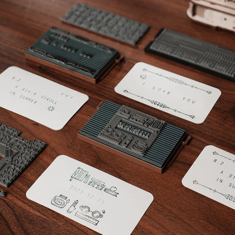 Robot Time Printing Press 3D DIY Puzzle Gifts with LED Light Building Block Kit Play