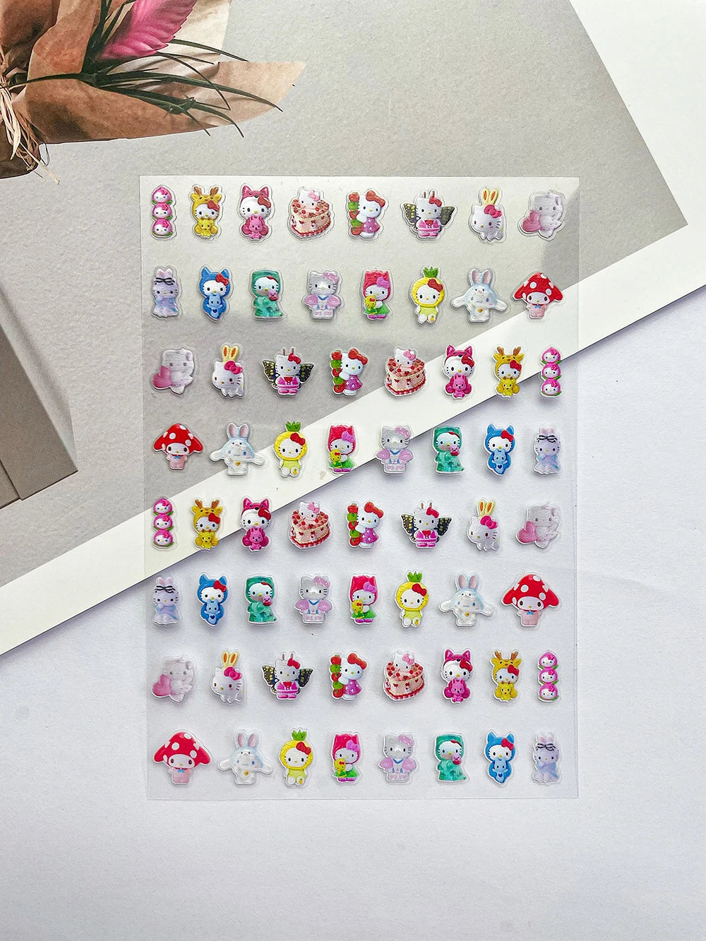 Sanrio Press On Nails Stickers Y2K Punk 3D DIY Scrapbook Nails Stickers