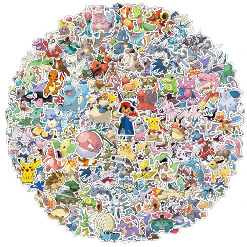 100/200Pcs Cute Pikachu Pokemon Stickers