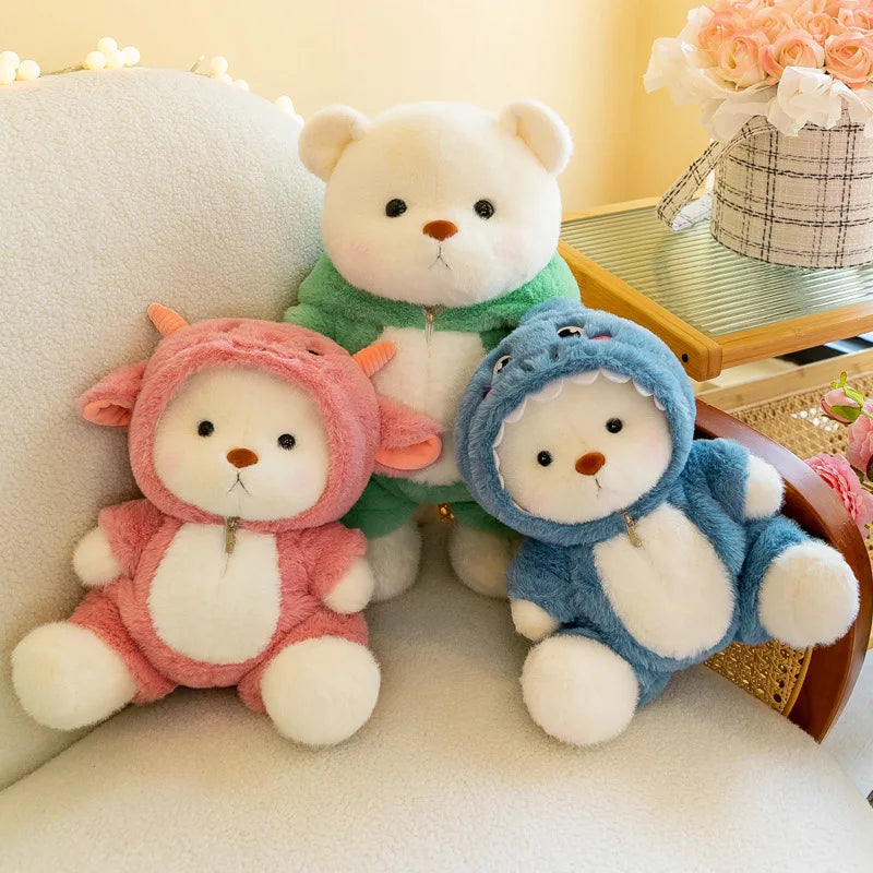 Bear Plush Toy Stuffed Animals Teddy Bear Wear Suit Soft Doll