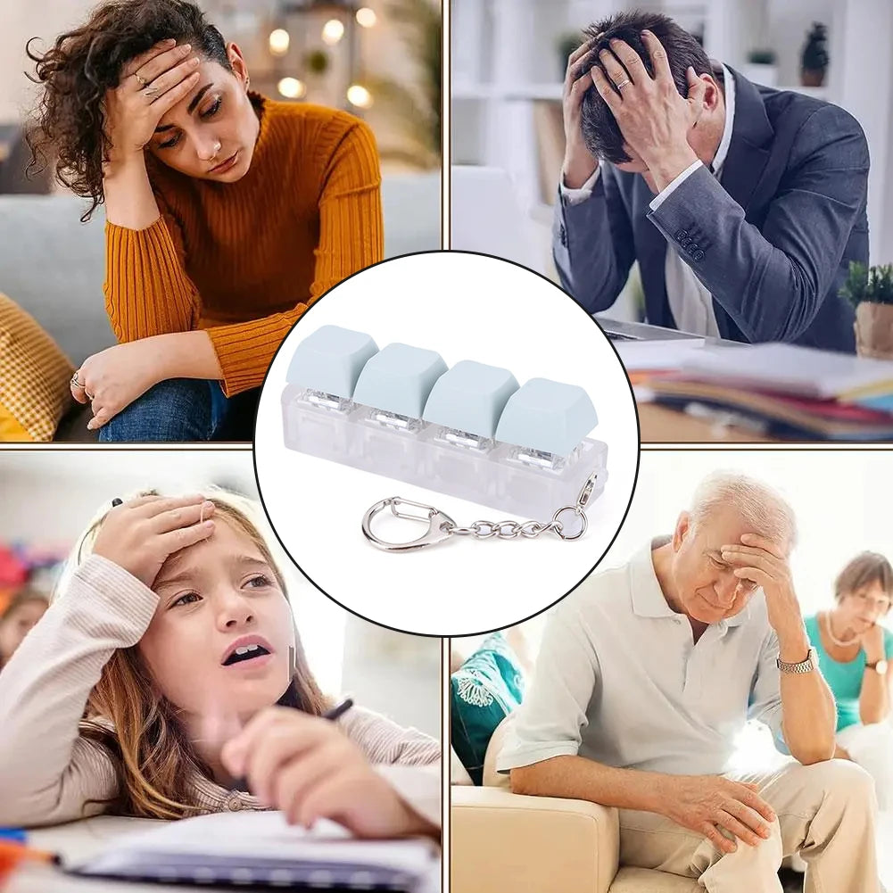 4 Keys Keyboard Keycaps Fidget Toy DIY Finger Keycaps Party Stress Relief Keyboard Caps Finger Toys