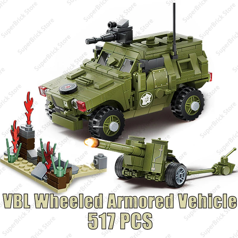 Modern Military Armor Vehicle DANA M2 BTR-4 Infantry Fighting Car Model Building Blocks