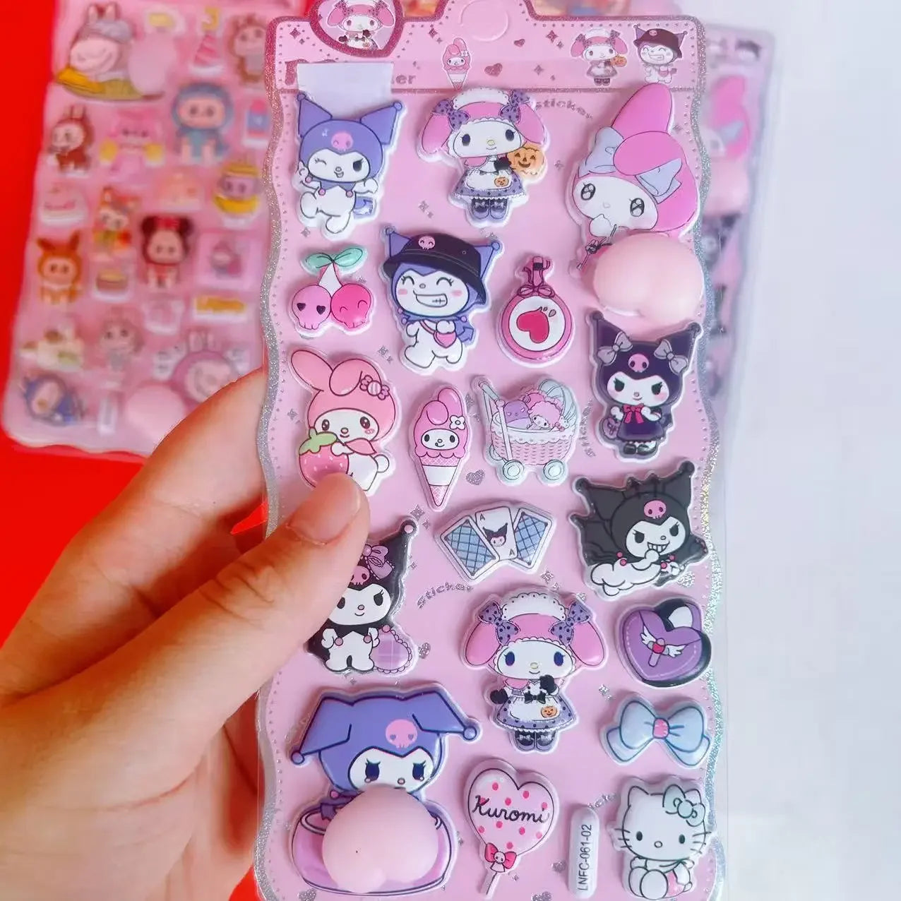 Cartoon Soft Pinchable Decompression 3D Bubble Sanrio Sticker