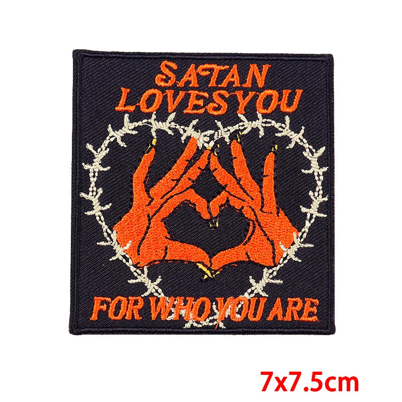 Rose Skull Embroidery Patch Punk Skull Patch Jackets Backpack Hats Sew DIY Iron On Patches For Clothing