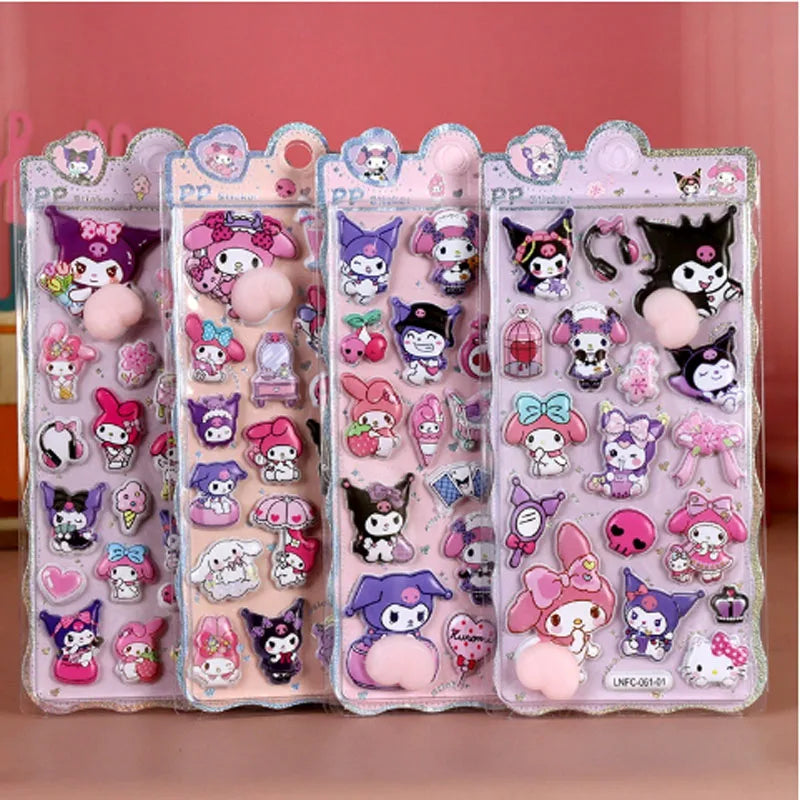 Cartoon Soft Pinchable Decompression 3D Bubble Sanrio Sticker