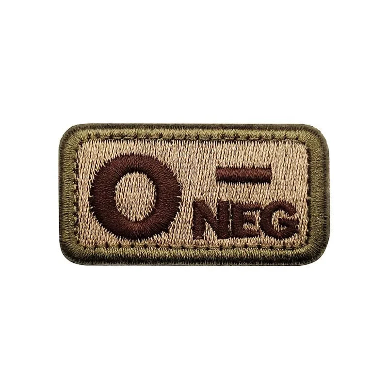 Blood Type Badges Fabric Applique Embroidery Hook and Loop Patches,Military Tactical Patch