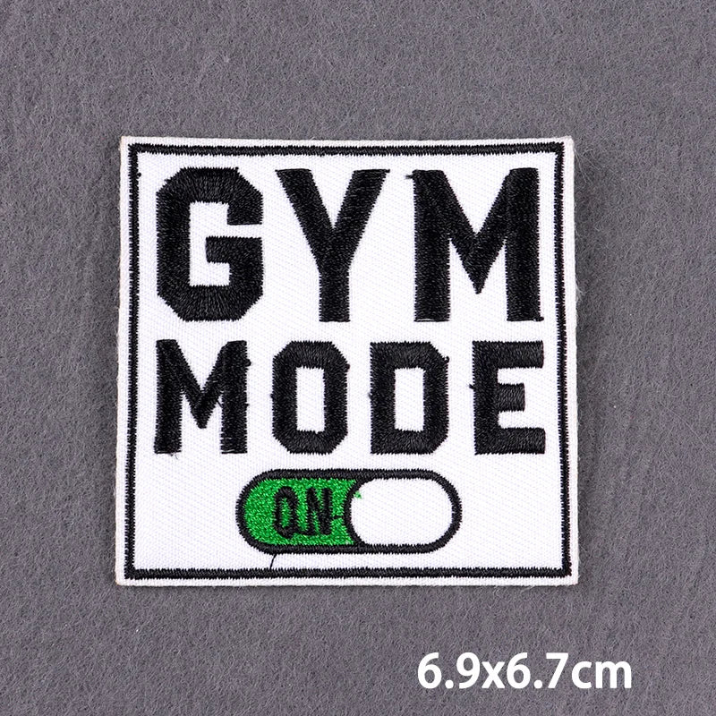 Black Patch With Slogan Iron On Patches For Clothes DIY Embroidery Applique Fusible Patch
