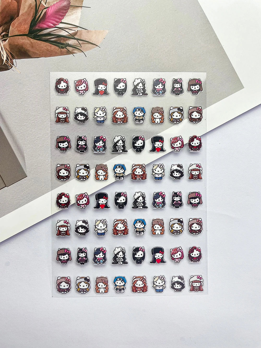 Sanrio Press On Nails Stickers Y2K Punk 3D DIY Scrapbook Nails Stickers