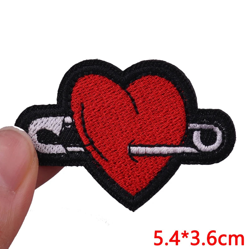 Good Vibes/Positive Letter Slogan Embroidered Patches DIY Personality Cartoon Patch Iron On Patches For Clothing