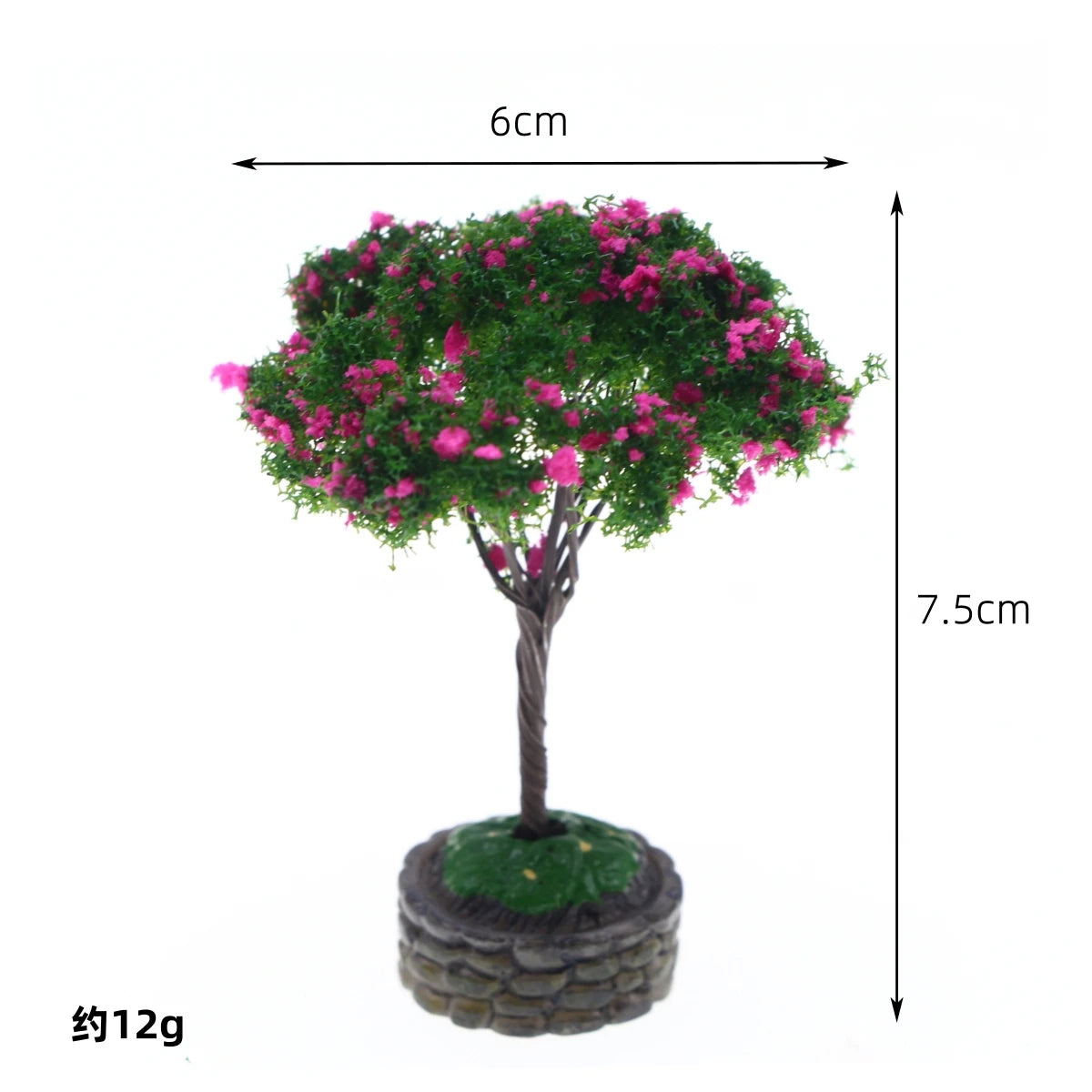 Dollhouse Miniature Flower Tree Fruit Tree With Plastic Base Micro Landscape