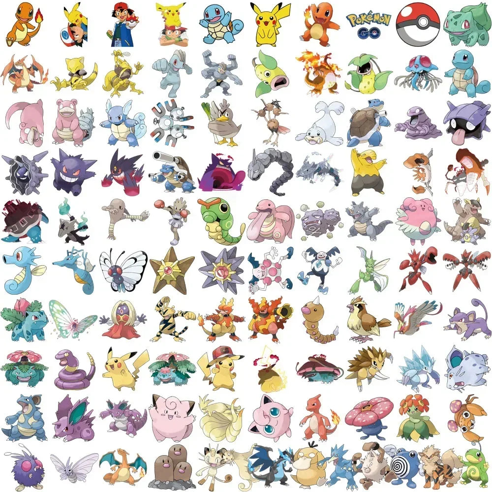 100/200Pcs Cute Pikachu Pokemon Stickers