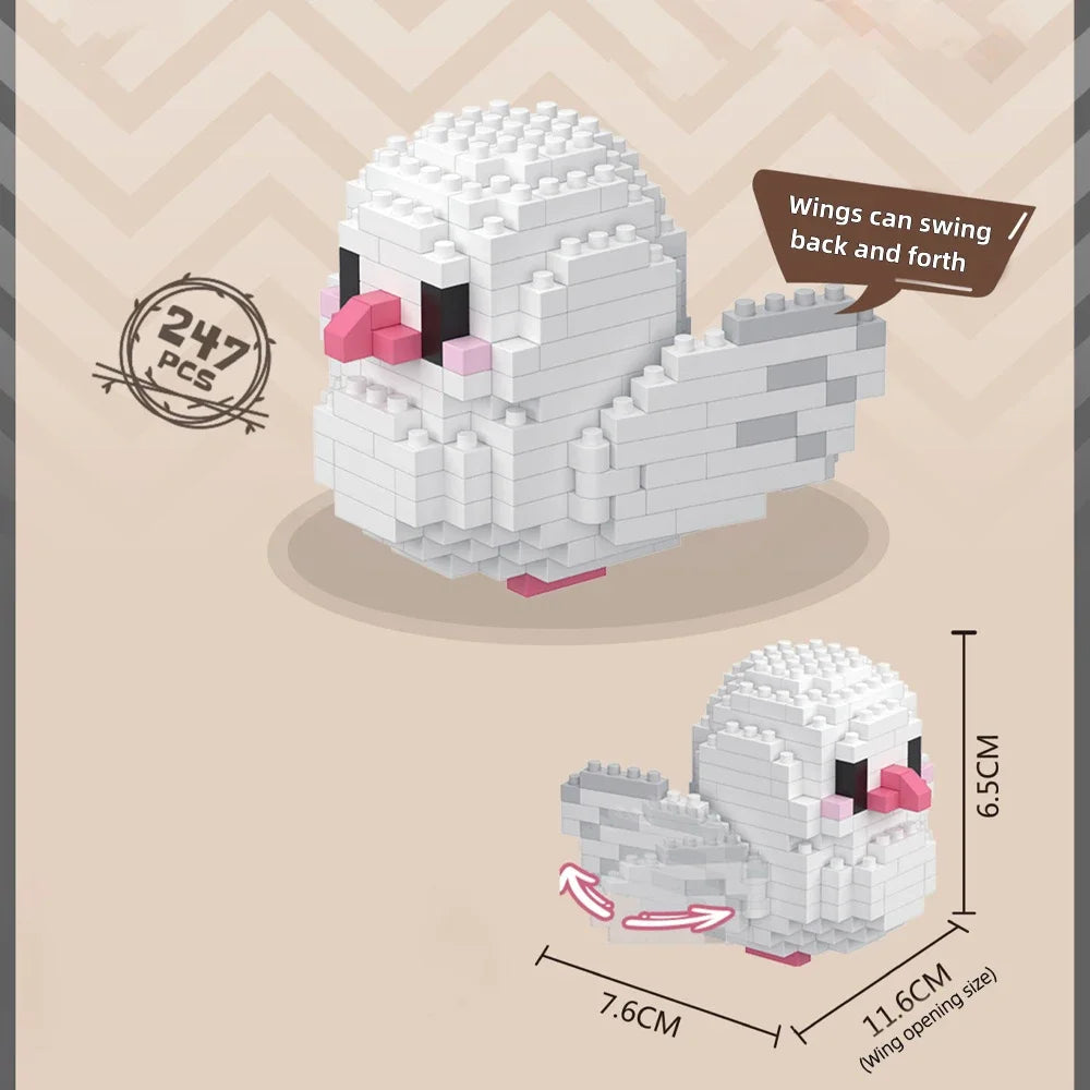 Colorful Parrot Micro Mini Building Blocks Assembly Toys 3D Model Bricks for Birds Funs Hands-on Ability Gift