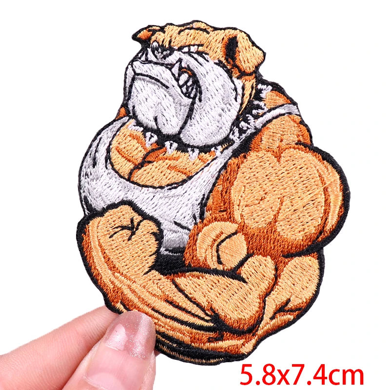 Muscle Animal/Rock Sports Embroidery Patch Iron On Patches For Clothing