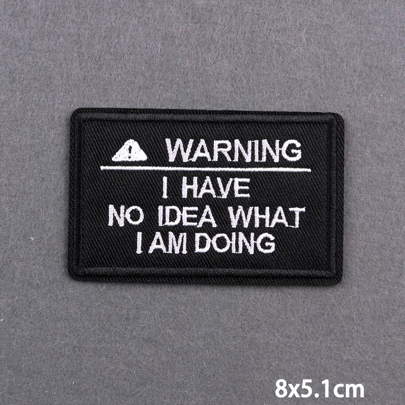 Warning Letters Embroidery Patches For Jeans Good Vibes Iron On Patch Thermoadhesive Patches For Clothes